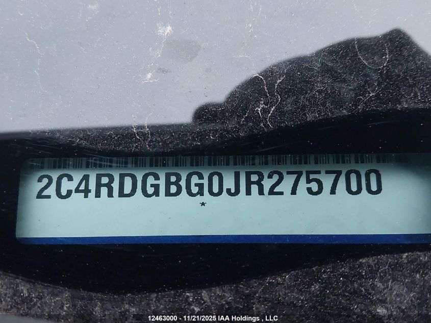 2018 Dodge Grand Caravan Cvp/Sxt VIN: 2C4RDGBG0JR275700 Lot: 12463000