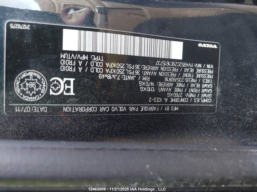 2012 Volvo Xc90 3.2/3.2 Platinum/3.2 Premier Plus VIN: YV4952CZ9C1615737 Lot: 12463009