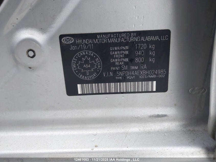 5NPDH4AEXBH024985 2011 HYUNDAI ELANTRA photo no. 9