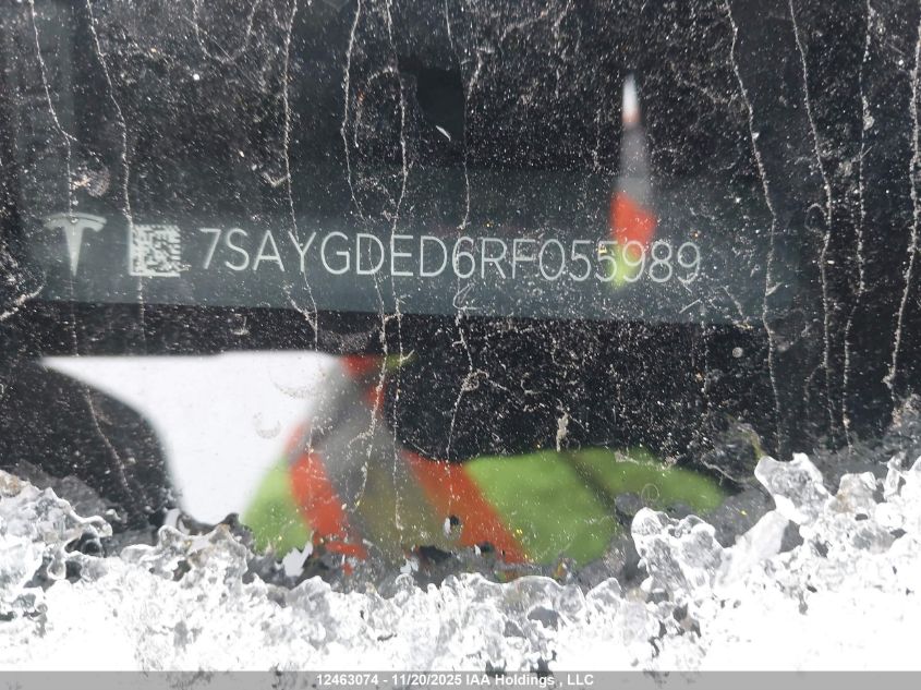 2024 Tesla Model Y Long Range/Rwd VIN: 7SAYGDED6RF055989 Lot: 12463074