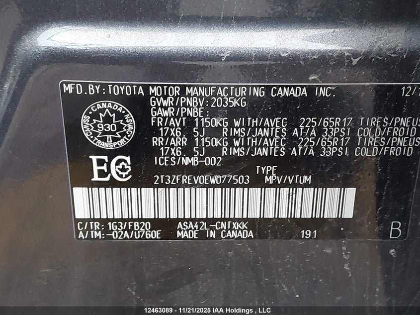 2T3ZFREV0EW077503 2014 TOYOTA RAV 4 photo no. 18