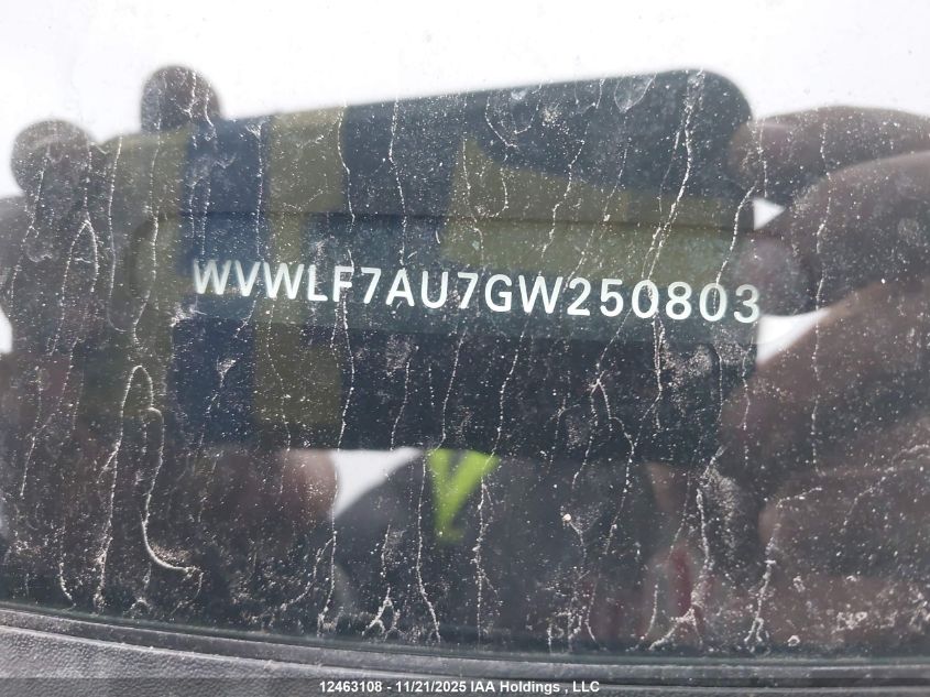 2016 Volkswagen Golf R 2.0 Tsi VIN: WVWLF7AU7GW250803 Lot: 12463108