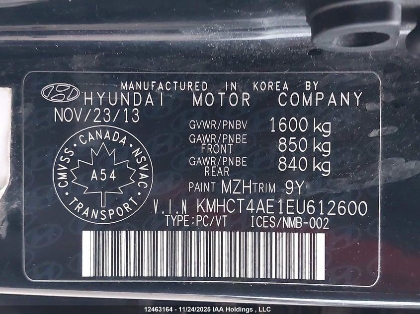 KMHCT4AE1EU612600 2014 HYUNDAI ACCENT photo no. 18