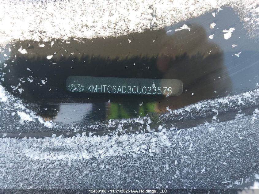 2012 Hyundai Veloster Tech VIN: KMHTC6AD3CU023578 Lot: 12463188