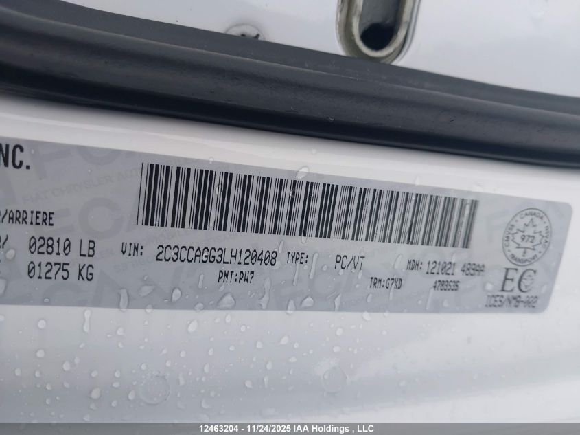 2020 Chrysler 300 S Awd VIN: 2C3CCAGG3LH120408 Lot: 12463204