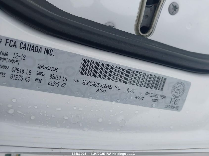 2020 Chrysler 300 S Awd VIN: 2C3CCAGG3LH120408 Lot: 12463204