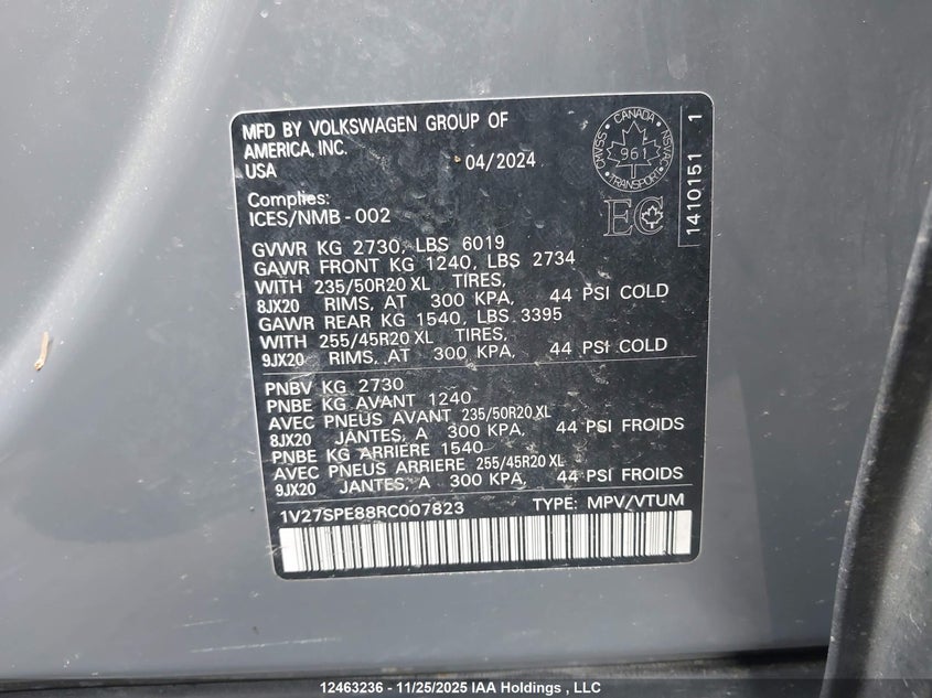1V27SPE88RC007823 2024 VOLKSWAGEN ID.4 photo no. 9