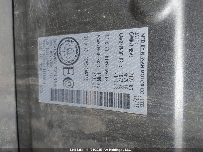 5N1AT2MV6GC779356 2016 NISSAN ROGUE photo no. 9