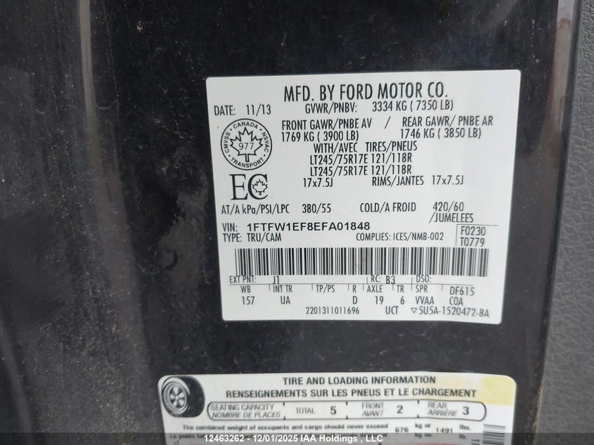 1FTFW1EF8EFA01848 2014 FORD F-150 photo no. 9