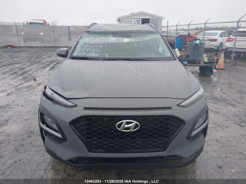 2021 Hyundai Kona Se VIN: KM8K1CAAXMU743127 Lot: 12463283