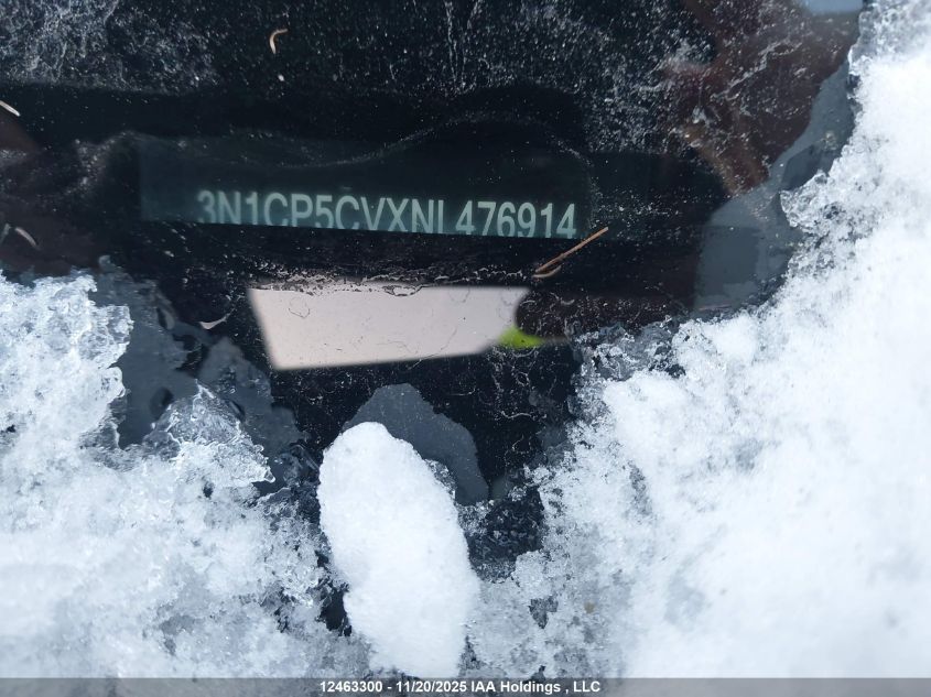 2022 Nissan Kicks Sv VIN: 3N1CP5CVXNL476914 Lot: 12463300