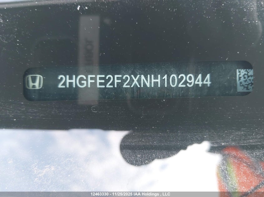 2HGFE2F2XNH102944 2022 HONDA CIVIC photo no. 20