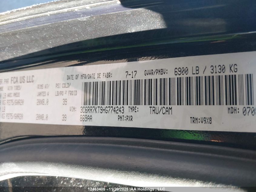 2017 Ram 1500 St VIN: 3C6RR7KT9HG774243 Lot: 12463405