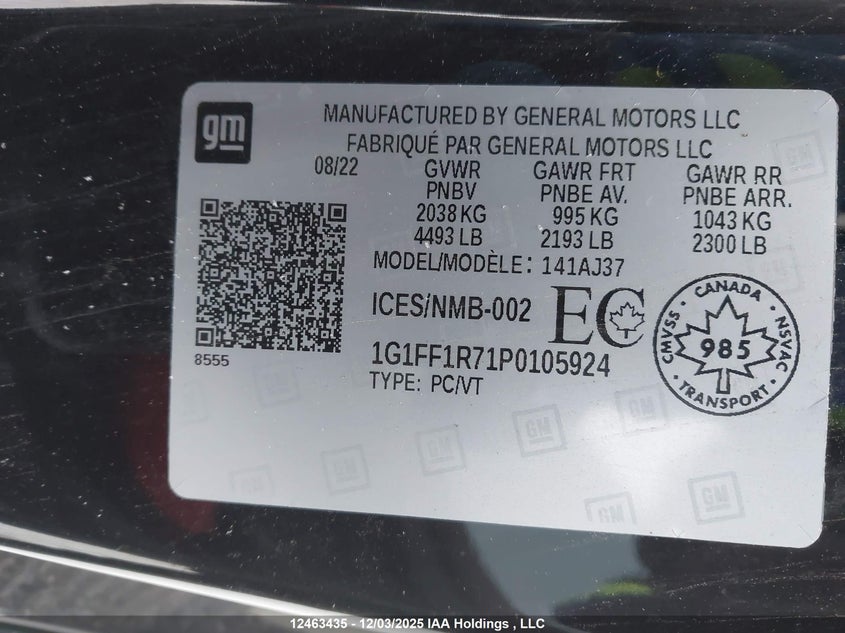 1G1FF1R71P0105924 2023 CHEVROLET CAMARO photo no. 9