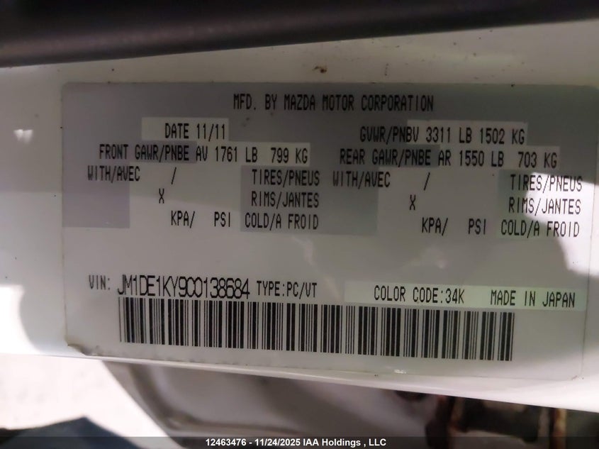 JM1DE1KY9C0138684 2012 MAZDA 2 photo no. 19