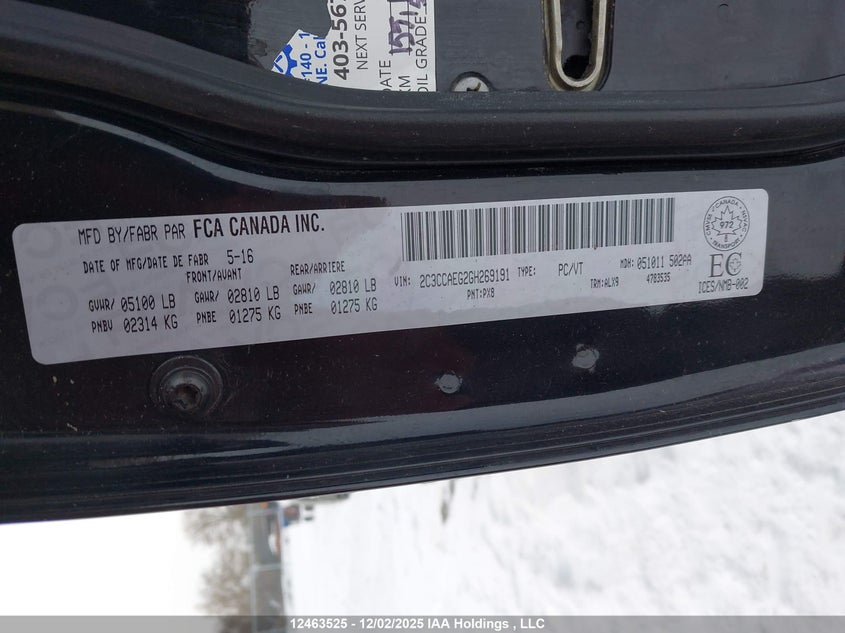 2C3CCAEG2GH269191 2016 CHRYSLER 300C photo no. 9