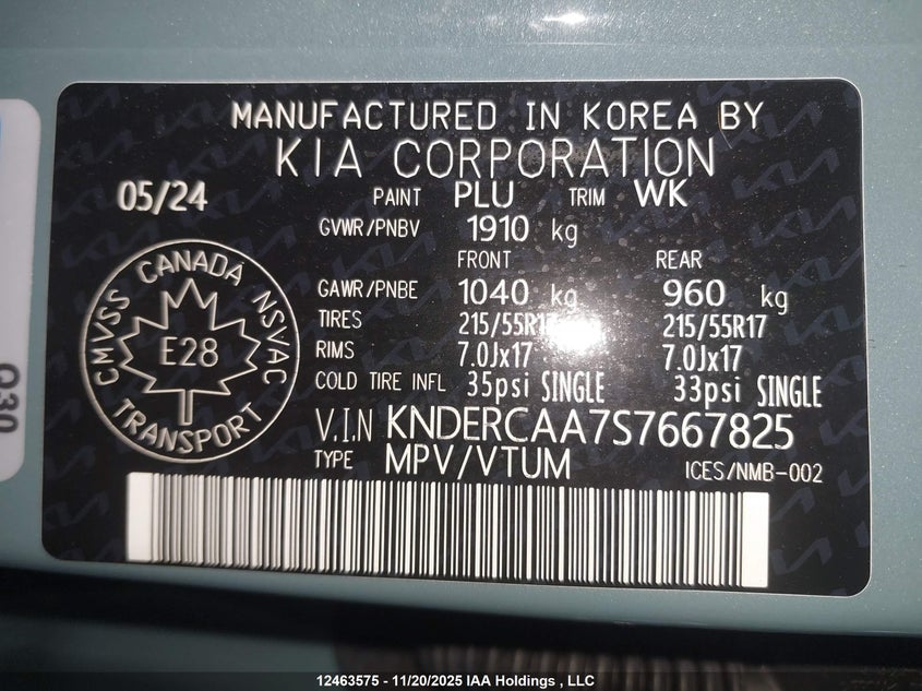 2025 Kia Seltos Ex Premium VIN: KNDERCAA7S7667825 Lot: 12463575
