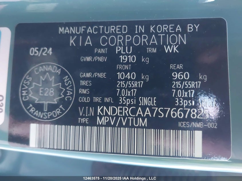 2025 Kia Seltos Ex Premium VIN: KNDERCAA7S7667825 Lot: 12463575
