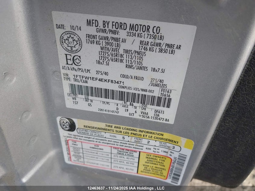 1FTFW1EF4EKF83471 2014 FORD F-150 photo no. 18