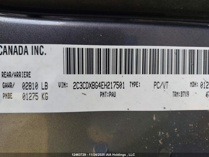 2C3CDXBG4EH217501 2014 DODGE CHARGER photo no. 9