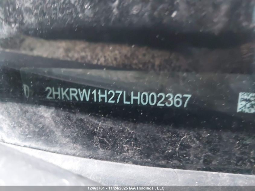 2020 Honda Cr-V Lx VIN: 2HKRW1H27LH002367 Lot: 12463781