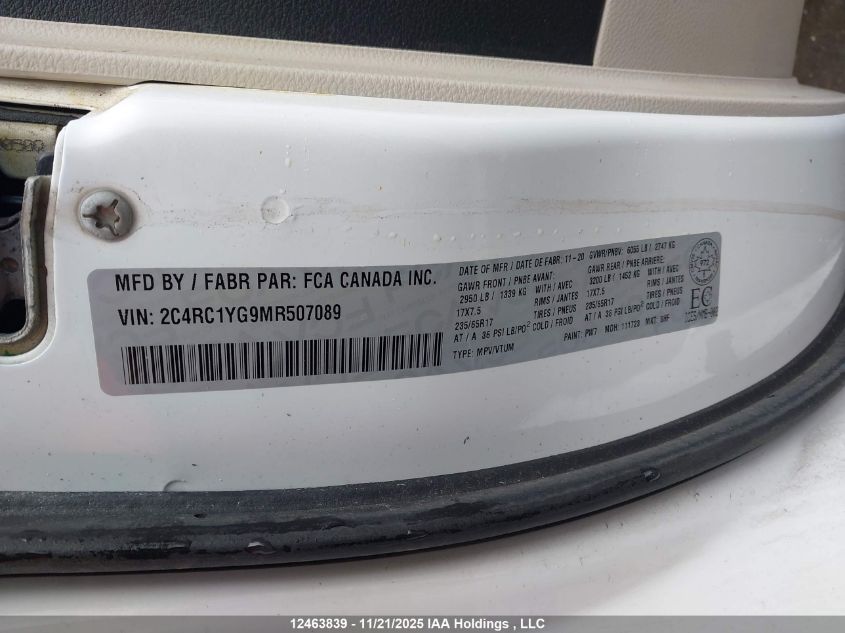 2021 Chrysler Grand Caravan VIN: 2C4RC1YG9MR507089 Lot: 12463839