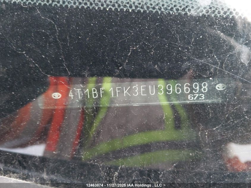 2014 Toyota Camry Le VIN: 4T1BF1FK3EU396698 Lot: 12463874