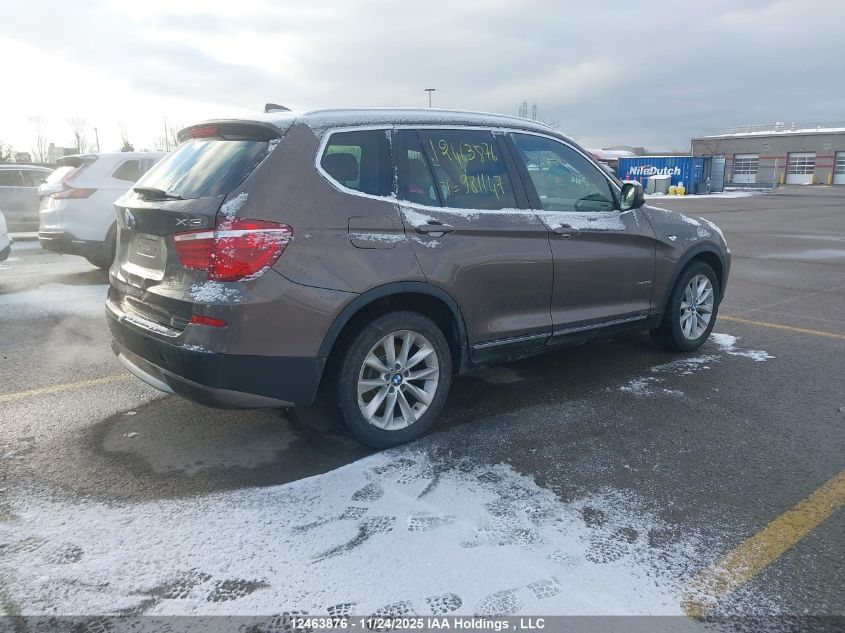 2013 BMW X3 3.5I VIN: 5UXWX7C50DL981147 Lot: 12463876
