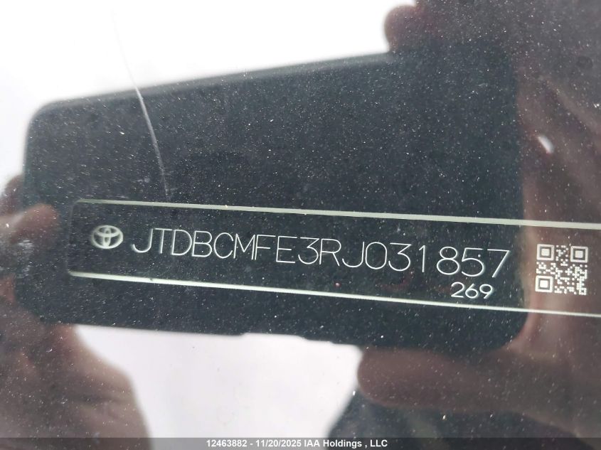 2024 Toyota Corolla Le/Se/Xle/Night Shade VIN: JTDBCMFE3RJ031857 Lot: 12463882