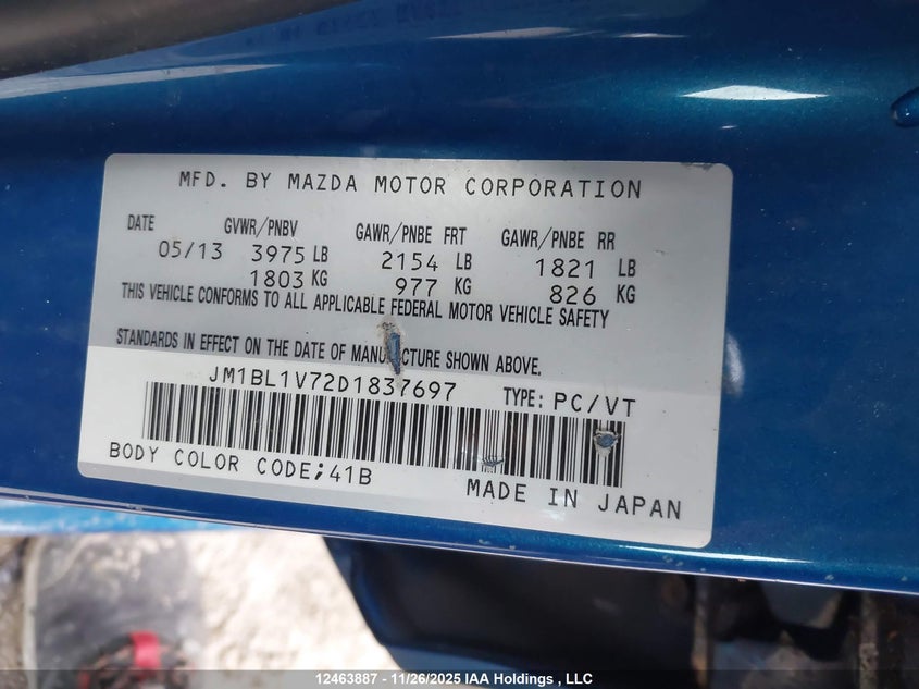 JM1BL1V72D1837697 2013 MAZDA 3 photo no. 9