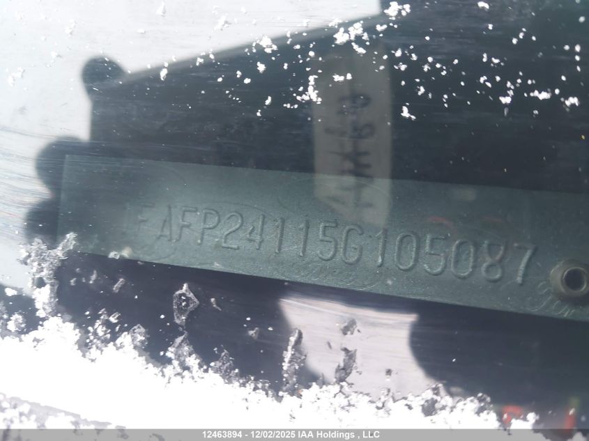 2005 Ford Five Hundred Sel VIN: 1FAFP24115G105087 Lot: 12463894