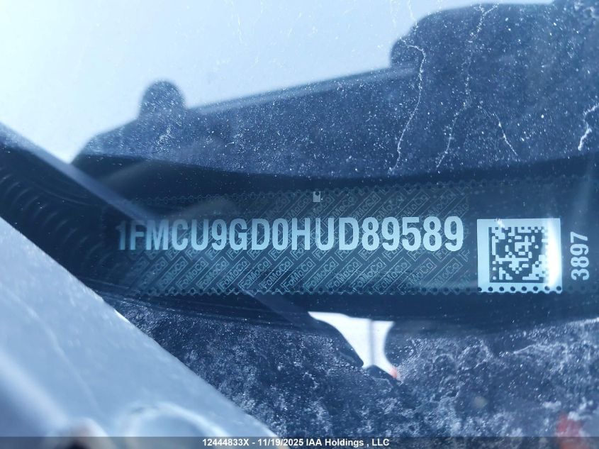2017 Ford Escape Se VIN: 1FMCU9GD0HUD89589 Lot: 12444833X