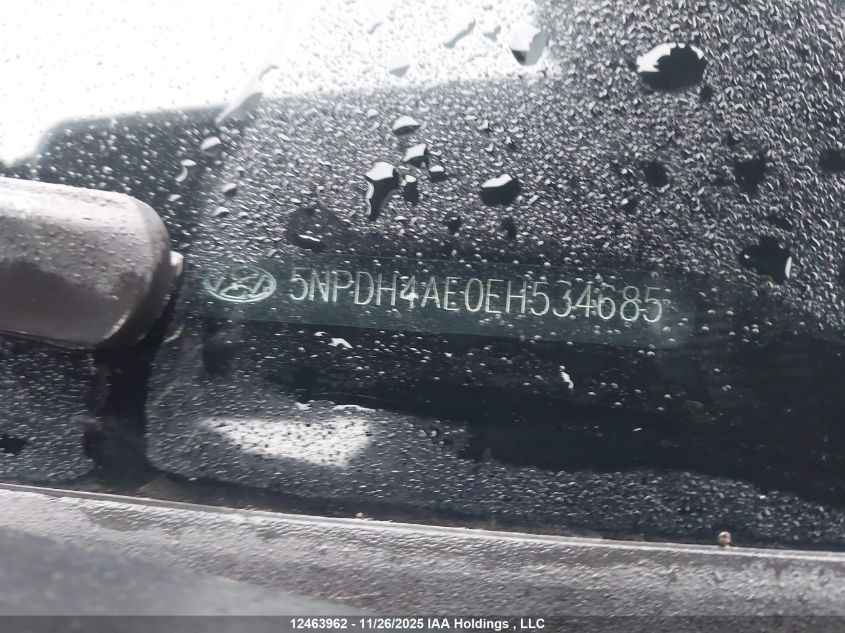 2014 Hyundai Elantra Se/Sport/Limited VIN: 5NPDH4AE0EH534685 Lot: 12463962