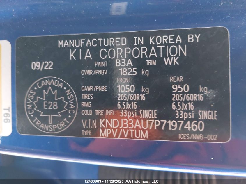 2023 Kia Soul Ex VIN: KNDJ33AU7P7197460 Lot: 12463963