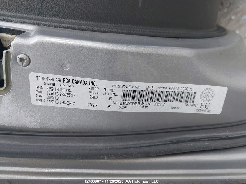 2C4RDGBG6GR228308 2016 DODGE CARAVAN photo no. 9