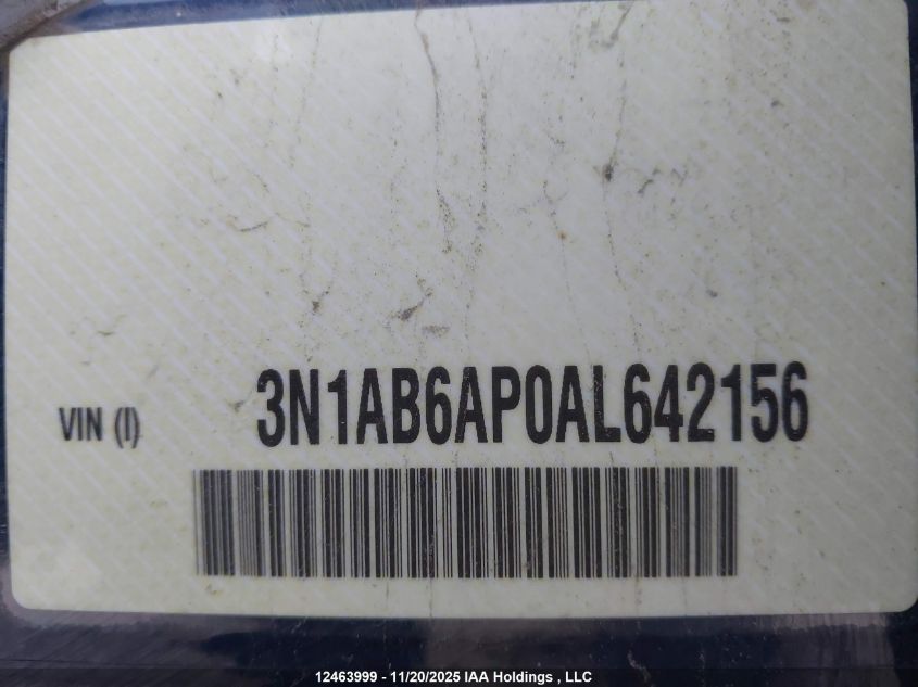 2010 Nissan Sentra 2.0 VIN: 3N1AB6AP0AL642156 Lot: 12463999