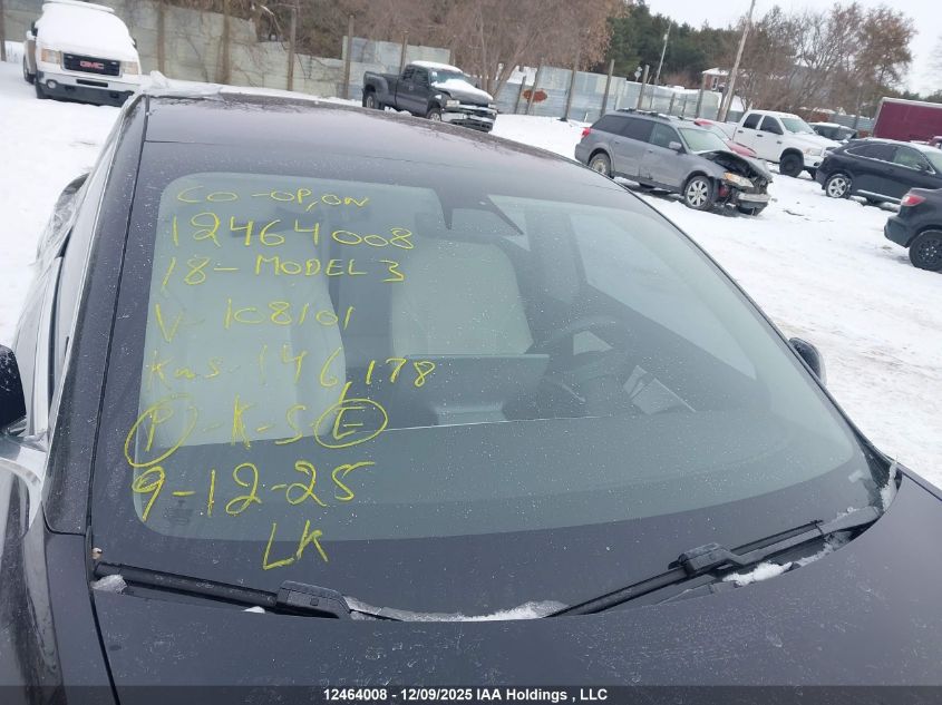 2018 Tesla Model 3 Long Range/Performance VIN: 5YJ3E1EB5JF108101 Lot: 12464008