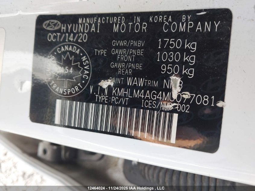2021 Hyundai Elantra Preferred Ivt VIN: KMHLM4AG4MU077081 Lot: 12464024