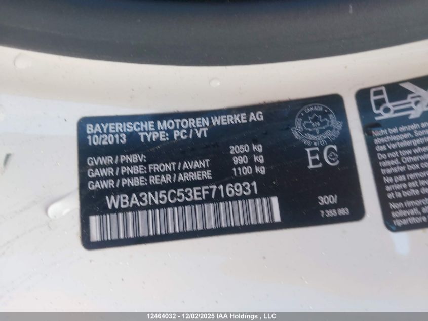 2014 BMW 428I xDrive VIN: WBA3N5C53EF716931 Lot: 12464032