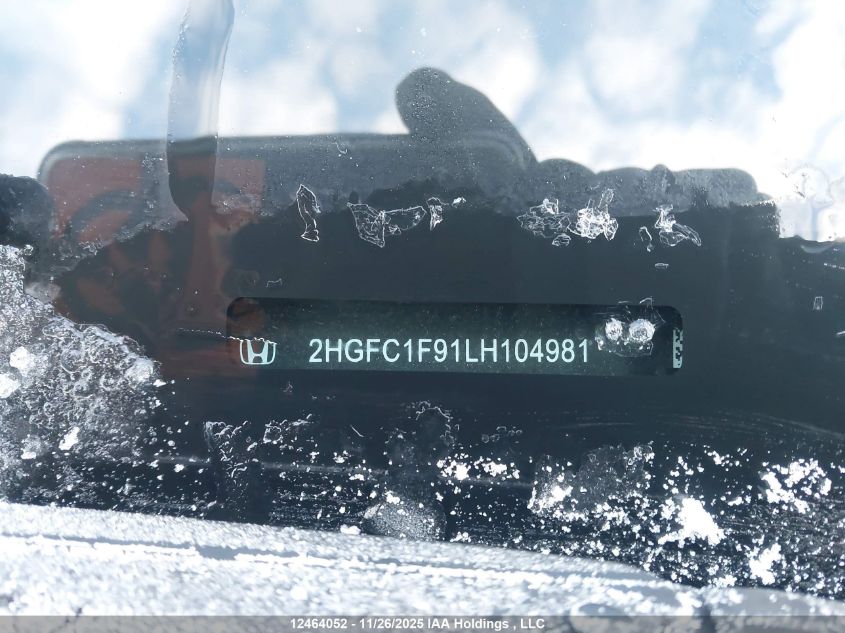 2020 Honda Civic Sedan VIN: 2HGFC1F91LH104981 Lot: 12464052