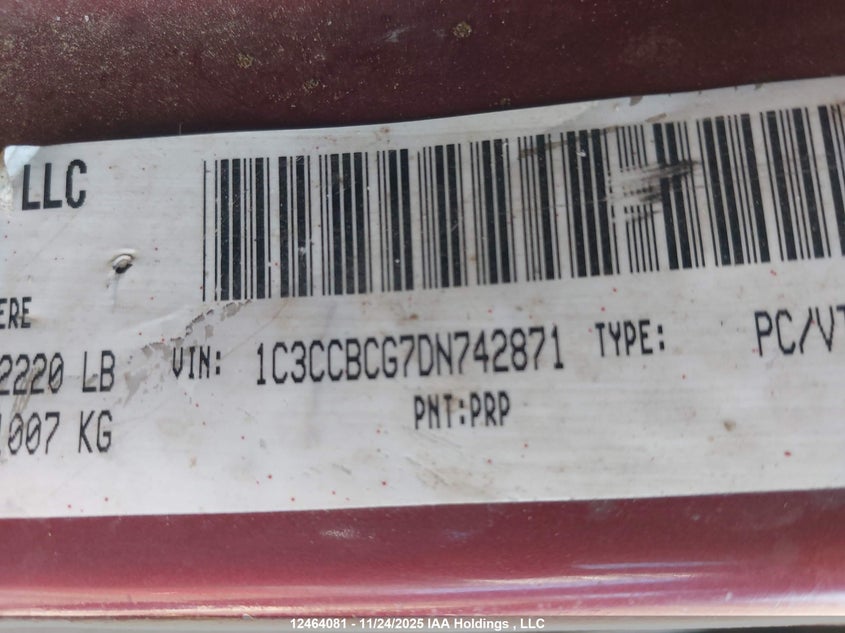 1C3CCBCG7DN742871 2013 CHRYSLER 200 photo no. 9