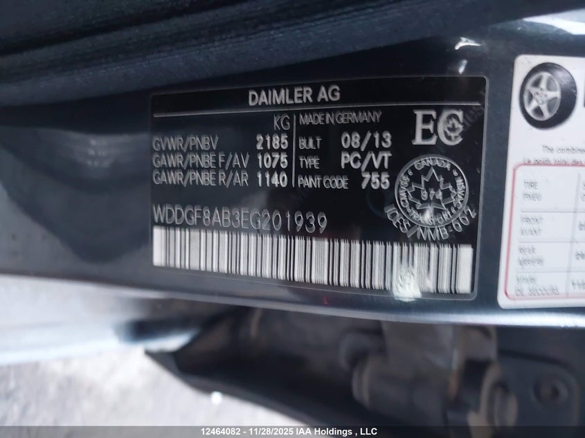 WDDGF8AB3EG201939 2014 MERCEDES-BENZ C-KLASSE photo no. 9