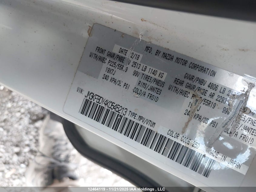 JM3KFBDY4K0545213 2019 MAZDA CX-5 photo no. 9