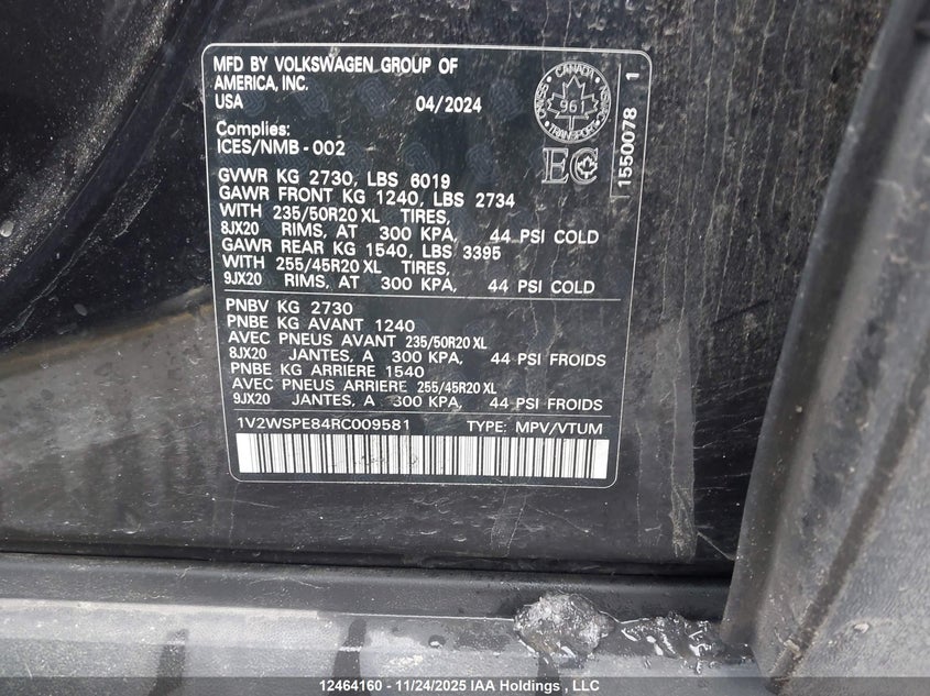 1V2WSPE84RC009581 2024 VOLKSWAGEN ID.4 photo no. 9