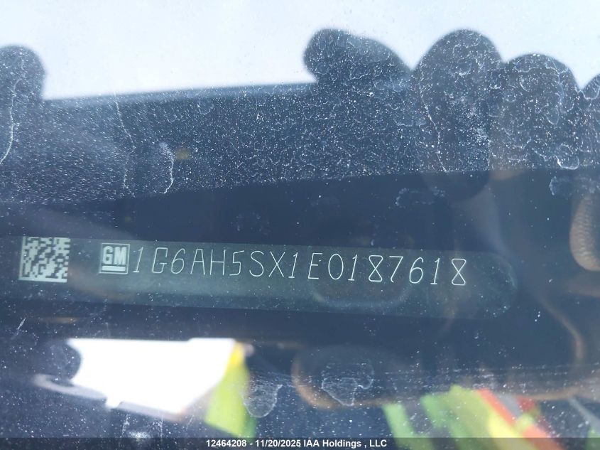 2014 Cadillac Ats Luxury VIN: 1G6AH5SX1E0187618 Lot: 12464208