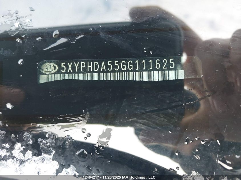 2016 Kia Sorento 3.3L Ex/3.3L Ex+ VIN: 5XYPHDA55GG111625 Lot: 12464217