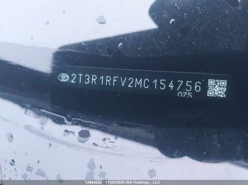 2021 Toyota Rav4 Xle/Xle Premium VIN: 2T3R1RFV2MC154756 Lot: 12464252