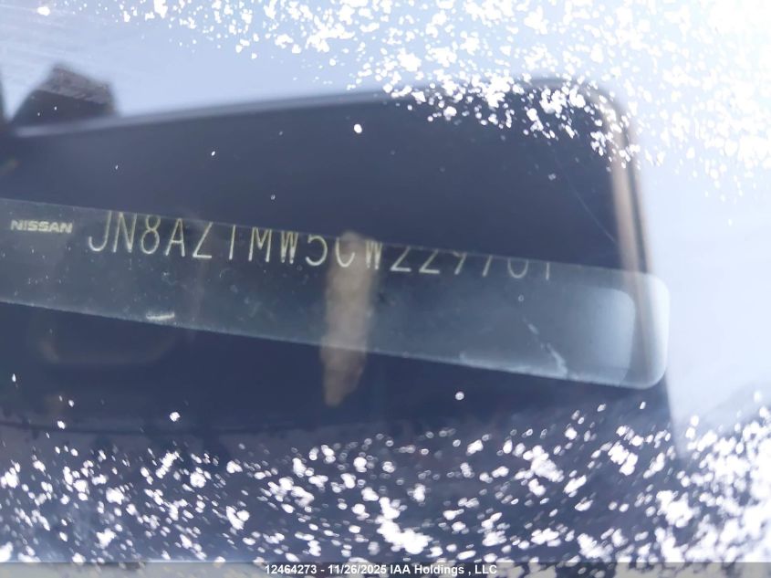 2012 Nissan Murano Le VIN: JN8AZ1MW5CW229701 Lot: 12464273