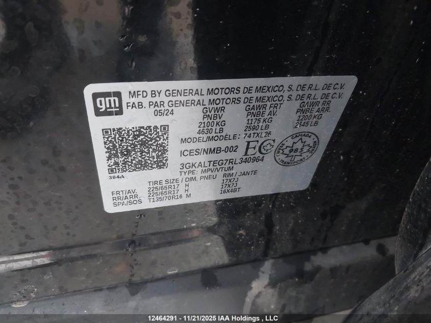 2024 GMC Terrain Sle VIN: 3GKALTEG7RL340964 Lot: 12464291