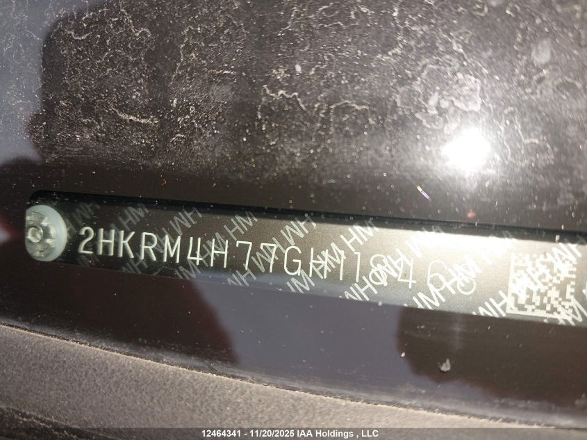 2016 Honda Cr-V Exl VIN: 2HKRM4H77GH118466 Lot: 12464341